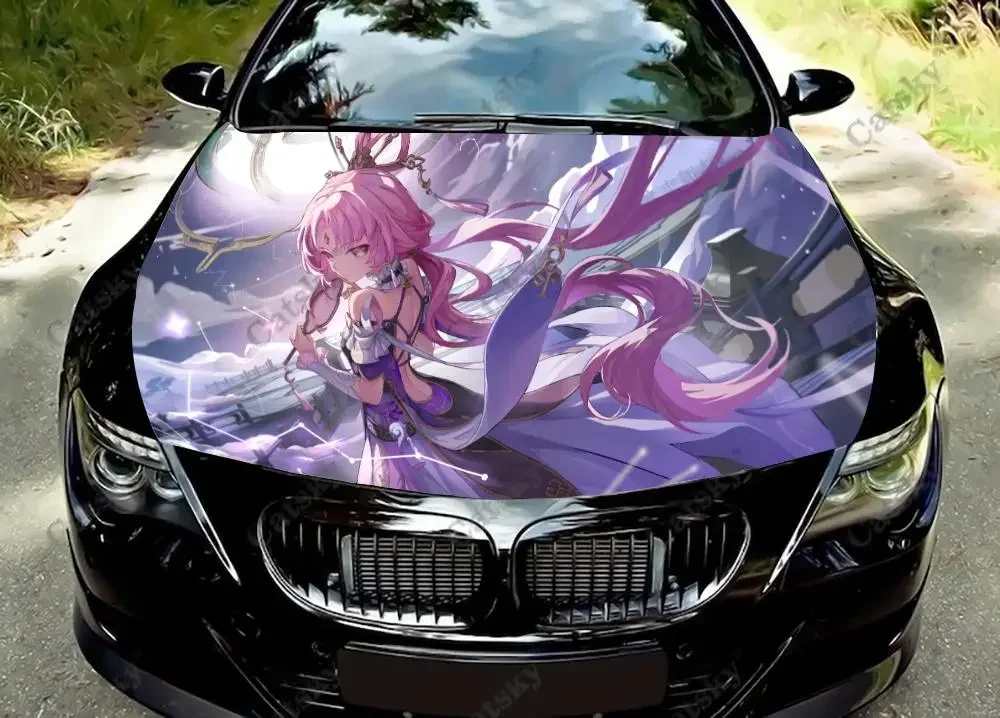 

Fu Xuan Honkai Star Rail Виниловые наклейки на капот автомобиля Виниловая пленка Наклейки на крышку двигателя Наклейка на автомобильные аксессуары