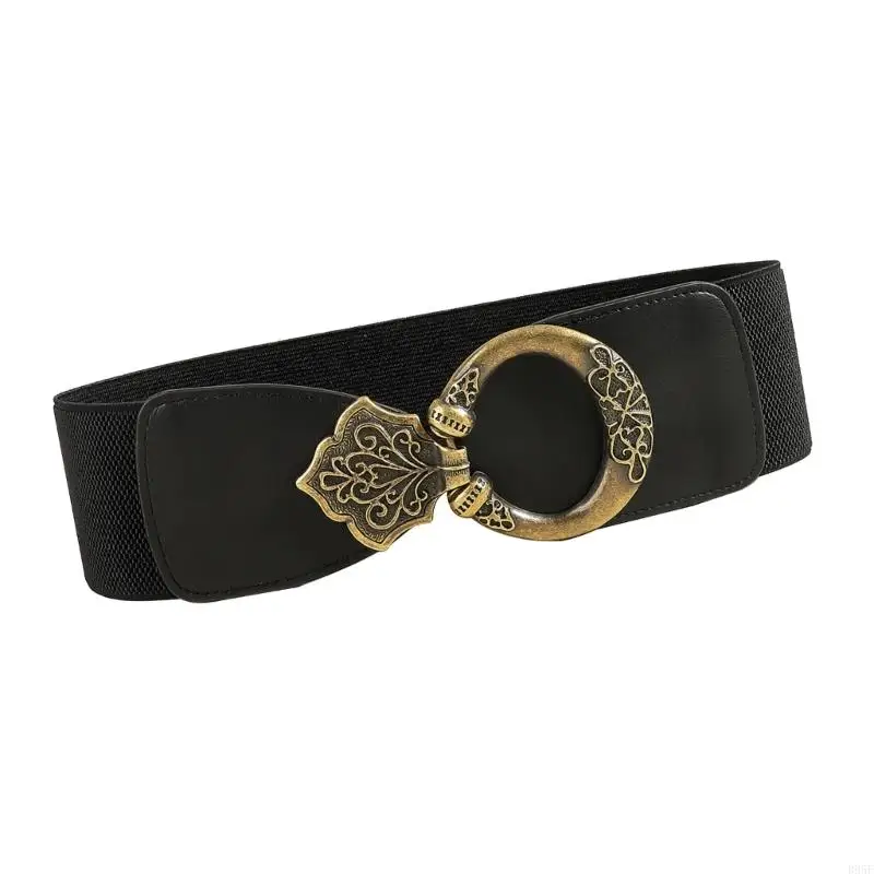 B95F مشد كلاسيكي أسود مطاط للخصر حزام تدريب سريع للتحكم في التوتر مريح مناسب للتمرينات المكتبية #4