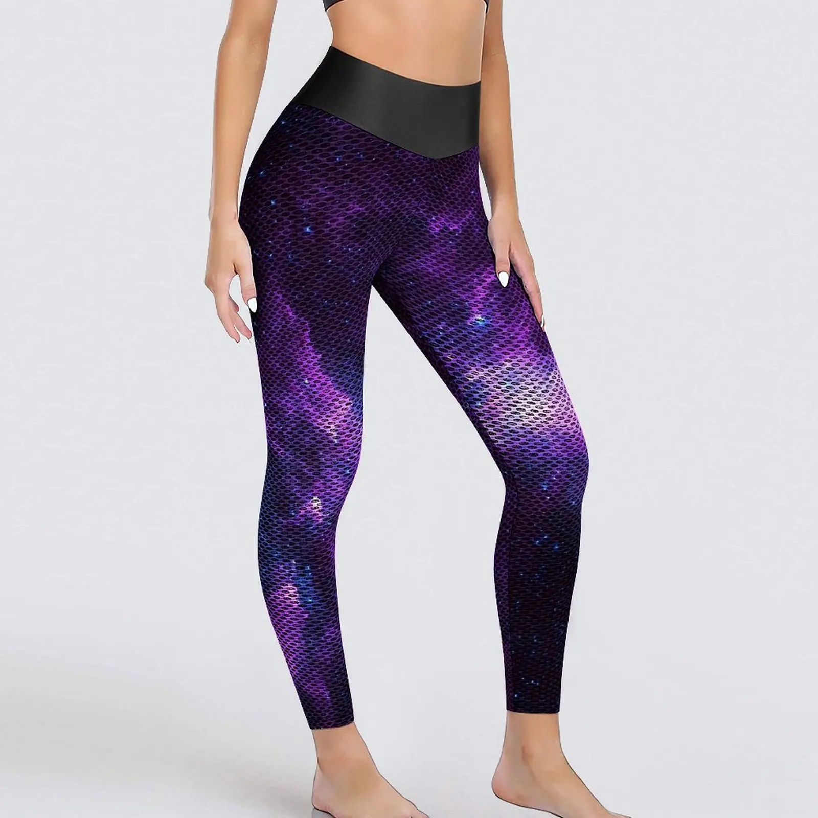 Purple Galaxy Leggings Sexy Colorful Print High Waist Yoga Pants Vintage Stretch Leggins Female Custom Workout Sports Tights