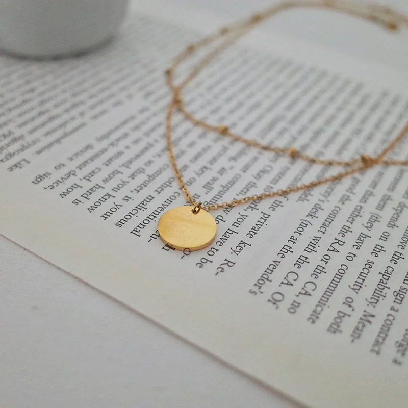 925 Sterling Silver Necklace For Women Adjustable Double Layers Long Necklace O-Chain Choker Necklaces Birthday Gift Chocker