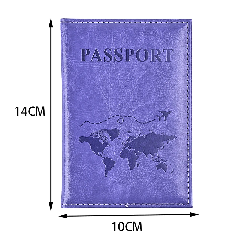 Funda de cuero PU para tarjeta Unisex, cubierta de pasaporte de moda Simple, soporte de pasaporte de viaje Delgado mundial, billetera de regalo,