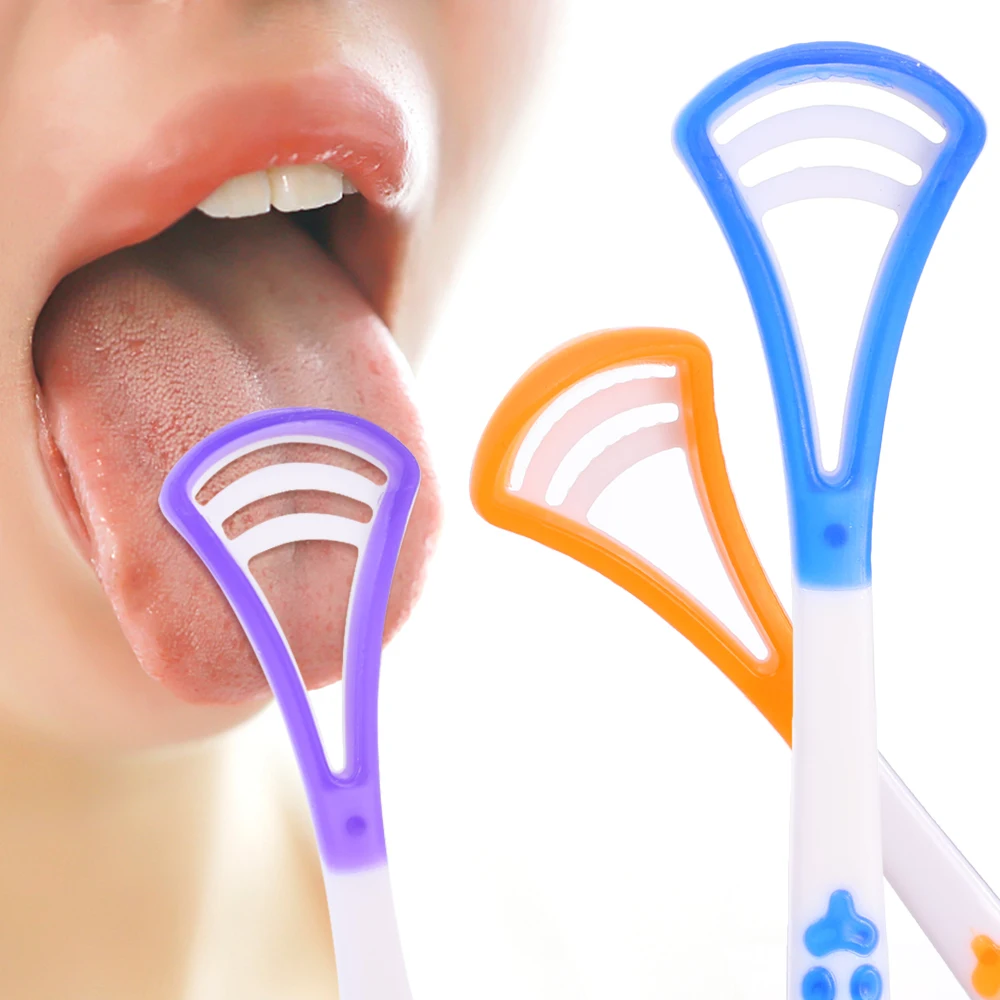 1PCS Tongue Cleaner Tongue Cleaning Scraper Reusable Adult Oral Cleaning Scraper Multicolor Oral Hygiene Care Tongue Brush Tool