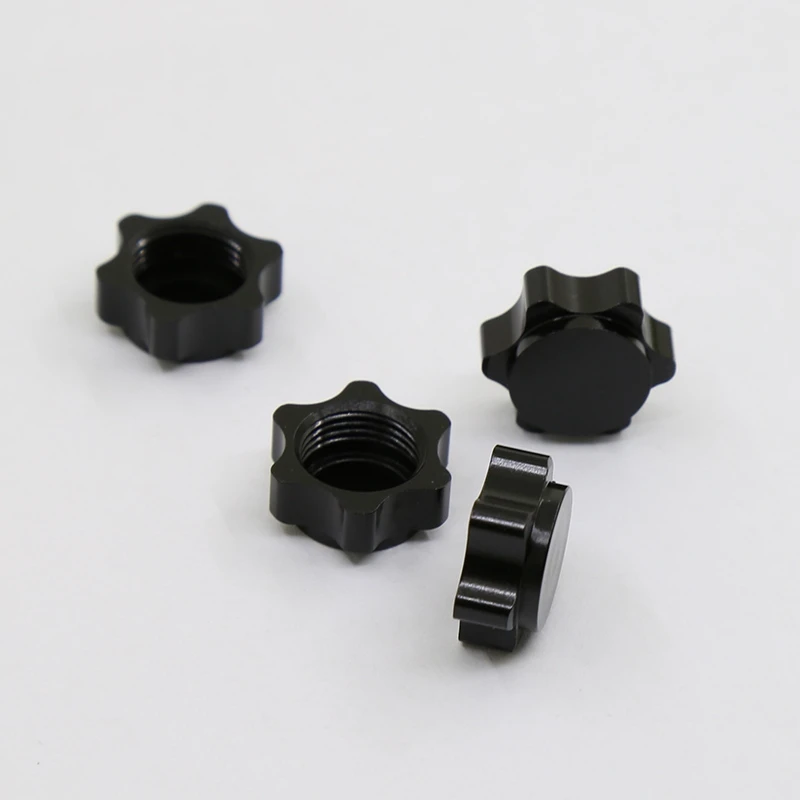 4Pcs Aluminum Wheel Hub Cover Anti-Dust Cover 17mm Hex Nut for 1/8 RC Car,Black