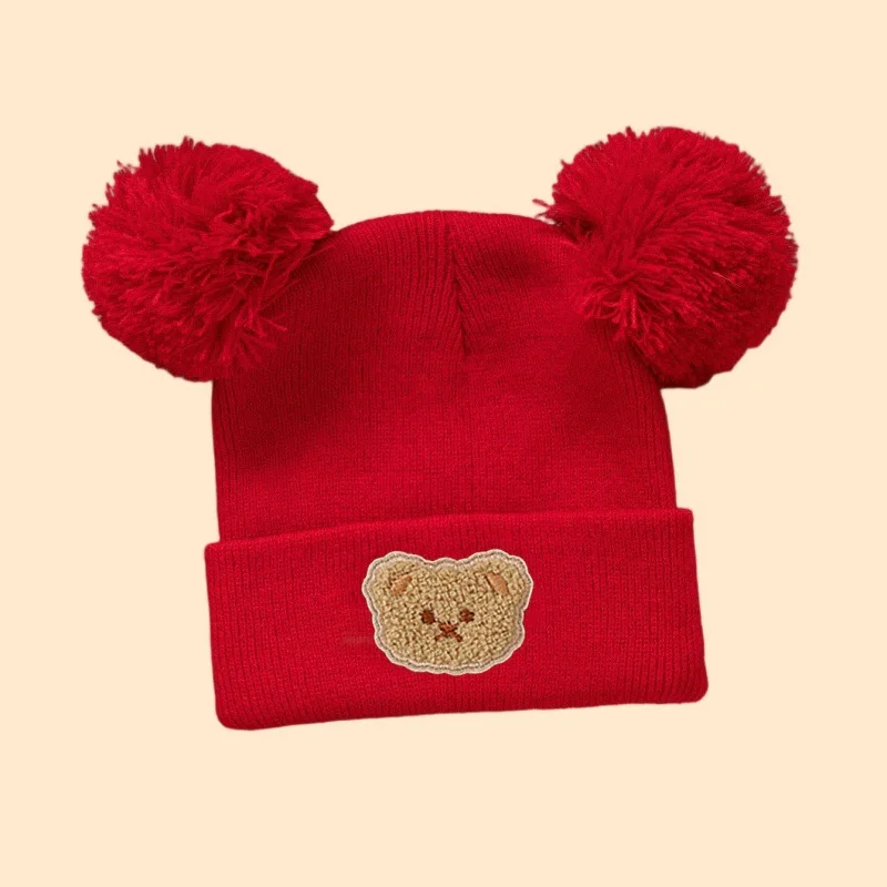 1 pièce Bonnet tricoté pour enfants, chapeau de bébé nouveau-né avec pompon, mignon bonnet d'hiver pour garçons et filles, bonnet chaud pour enfants de 0 à 3 ans