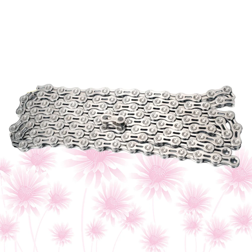 Professional 9 Speed Road Bike Chain 116L Hollow Links Button Easy to Use Strong Rally Grey Chain Bike Link Connector