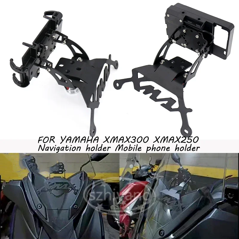 NEW Motorcycle Front Phone Stand Holder Smartphone Phone GPS Navigaton Plate Bracket For Yamaha XMAX 300 X-MAX 300 XMAX300