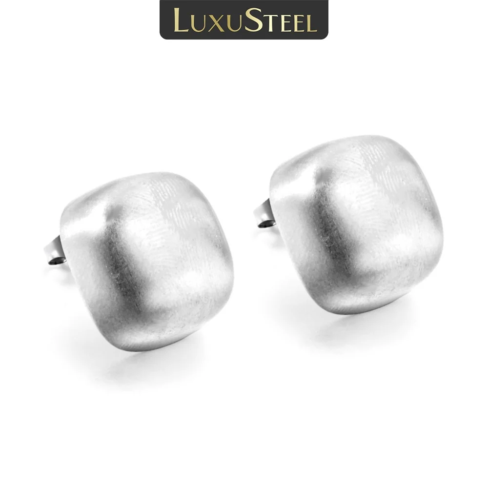 

LUXUSTEEL New Women's High Quality Rounded Square Metal Stainless Steel Waterproof Steel Color Daily Commuting Jewelry