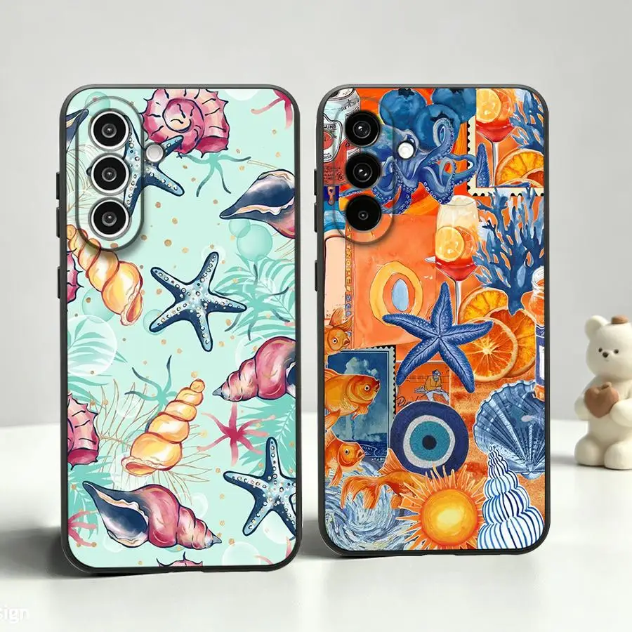 Phone Cover Case for Samsung Galaxy A06 A05 A53 A17 A37 A55 A57 A15 A52 A36 A25 A16 A23 A73 A51 A70 A41 A13 A12 A50 Blue Sea