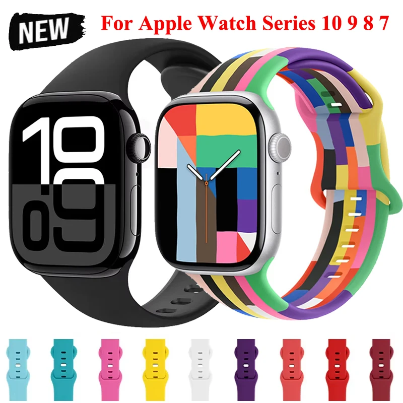 حزام ل سوار ساعة أبل 44 مللي متر 40 مللي متر 45 مللي متر 49 مللي متر 41 مللي متر 46 مللي متر 42 مللي متر سيليكون Correas سوار iWatch سلسلة 3 5 6 7 8 9 الترا 2 SE10