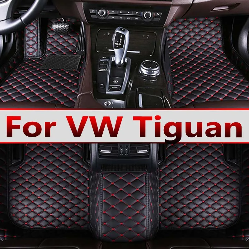 Car Floor Mats For Volkswagen VW Tiguan 5N 2017 2018 2019 Custom Auto Foot Pads Automobile Carpet Cover interior accessories