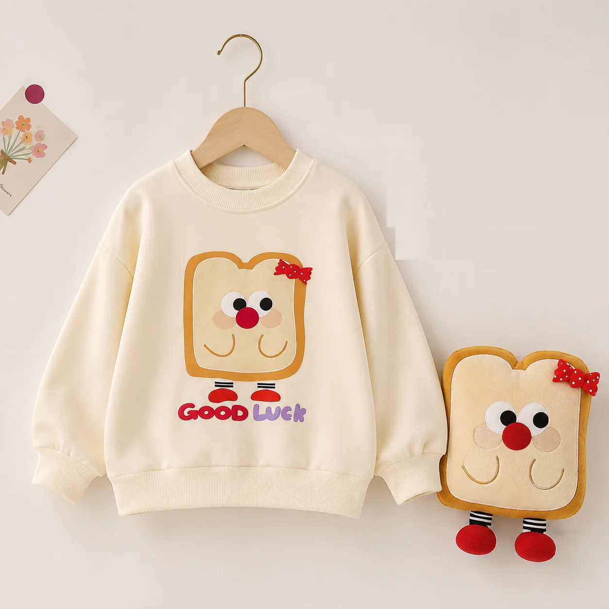 Kids Girls Sweatshirts Clothing Autumn Bread Print Casual Fashion Long Sleeve Loose Tops Children's Clothes Teen 8 10 12 14 Year