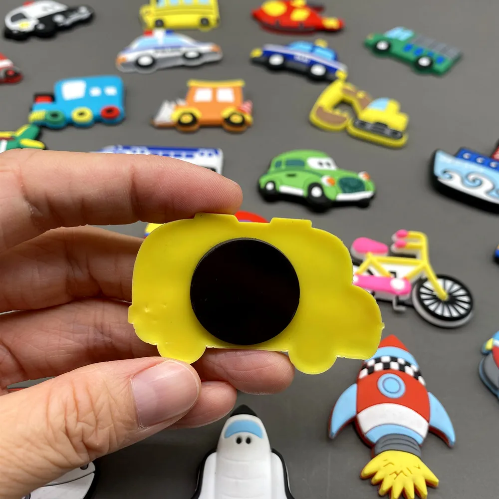 Cartoon Fridge Magnets Car Airplane Vehicles for Children Early Education Kids Toy Cute Magnetic Magnets for Refrigerator Decor