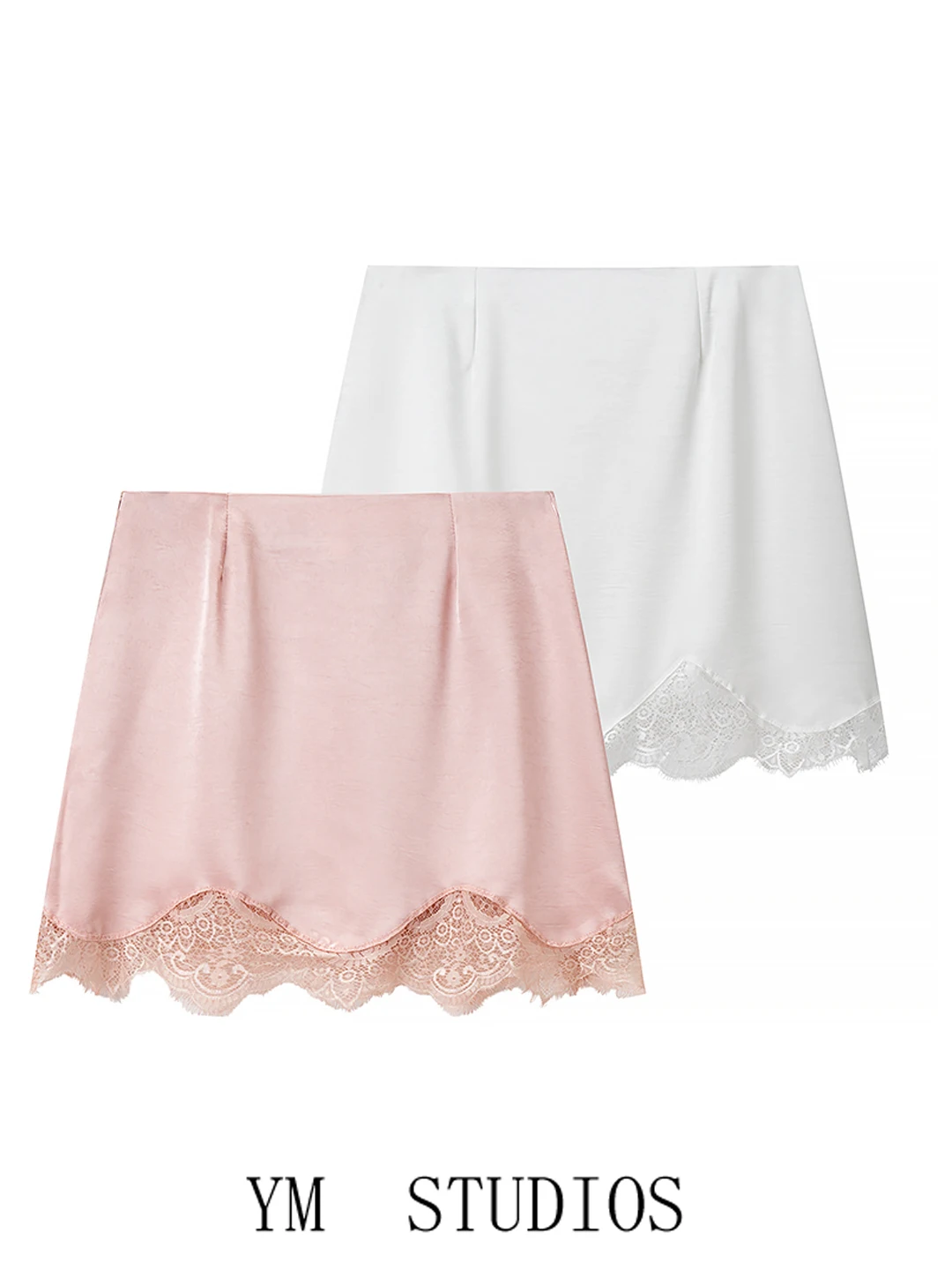 

Элегантная облегающая юбка с кружевными вставками и милым подолом, модная повседневная юбка в европейском стиле для девушек, со средней талией, приталенного кроя