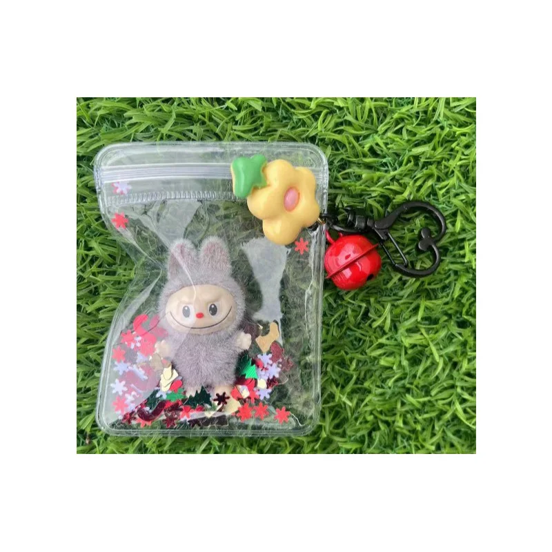 

Plush Mini Labubu Erchuang Keychain Cute Cartoon MINISO Phone Schoolbag Knapsack Pendant Decoration Girl Anime Silicone Toy Gif