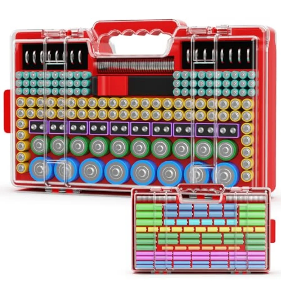 

Battery Organizer Storage Holder Box Case with Tester, Ultra-Large 280+ Batteries Double-Sided Variety Pack, Holds AA AAA 4A C