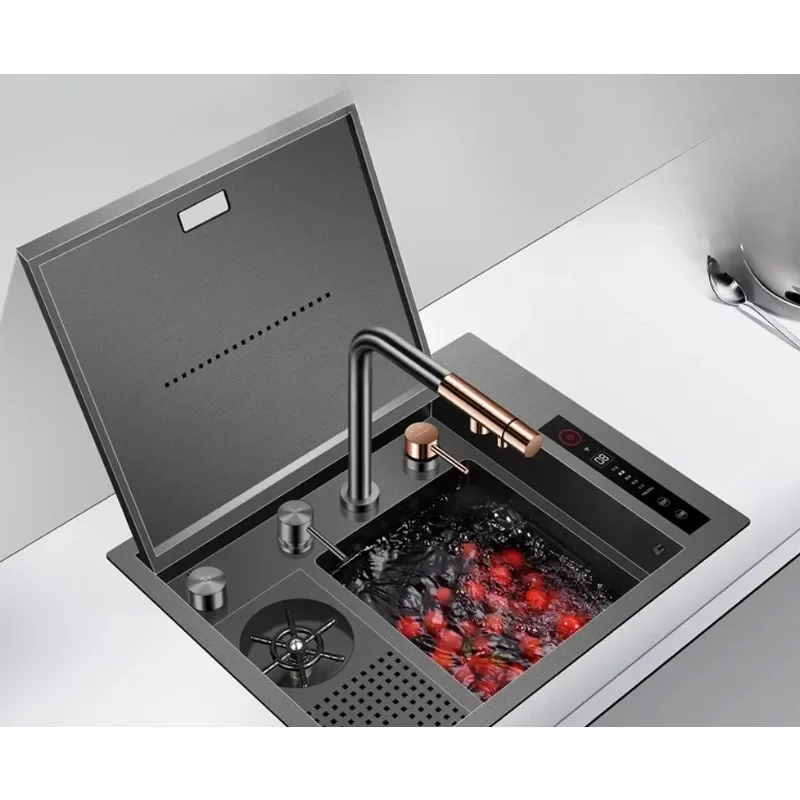 Smart Sink Fruit and Vegetable Washing Machine Nano Bar Cup Washer 304 Invisible Vegetable Washing Basin