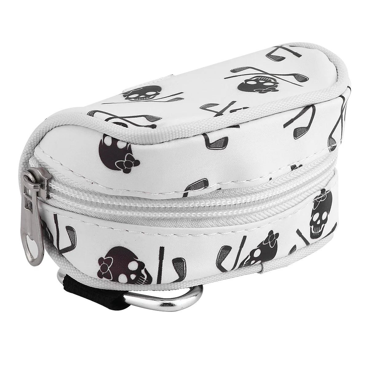 Bolsa de almacenamiento de bolas con estampado de cabeza, bolsa de mano con soporte para pelotas de golf, bolsa para camisetas (negro)