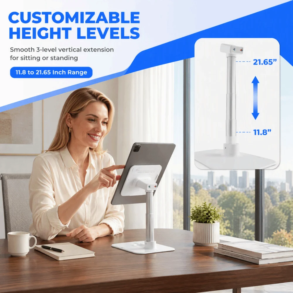 Modern Aluminum Alloy Tablet Floor Stand Tablet Slots Portable Car Desk For Laptop Adjustable Height Sofa Table Home