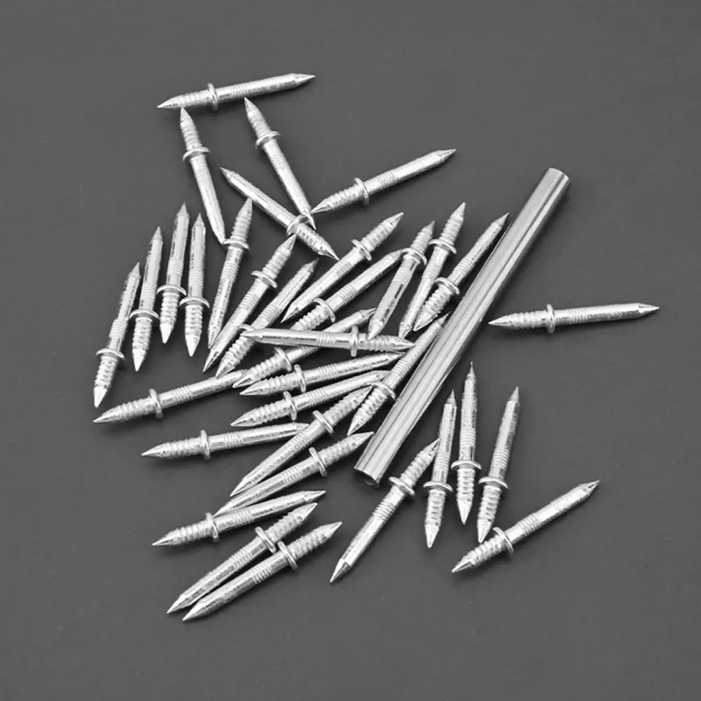 Nail Set Baseboard Securing Nails 50/100pcs Double-headed Nails with Sleeve Tool Non-marking Baseboards Skirting Fasteners