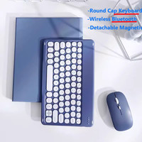 Round Keycap Case for Xiaomi Redmi Pad SE 4G 8.7inch 2024 Wireless Bluetooth Keyboard Case with Wireless Keyboard Mouse