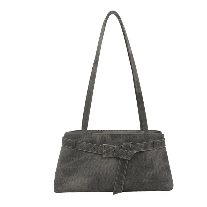 2026 Vintage Niche Women's Bag Belt Buckle Decor Versatile Tie Dye Tote Bag Simple Casual Handbag Shoulder Bag