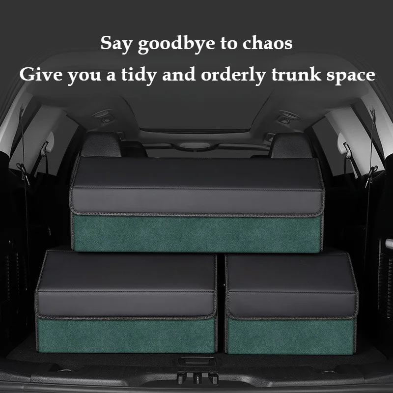 

Light luxury folding car organizer of suede-Premium Interior Car Accessories for Stowing and Tidying Trunk organizer Storage box