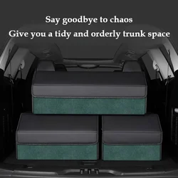 Light luxury folding car organizer of suede-Premium Interior Car Accessories for Stowing and Tidying Trunk organizer Storage box
