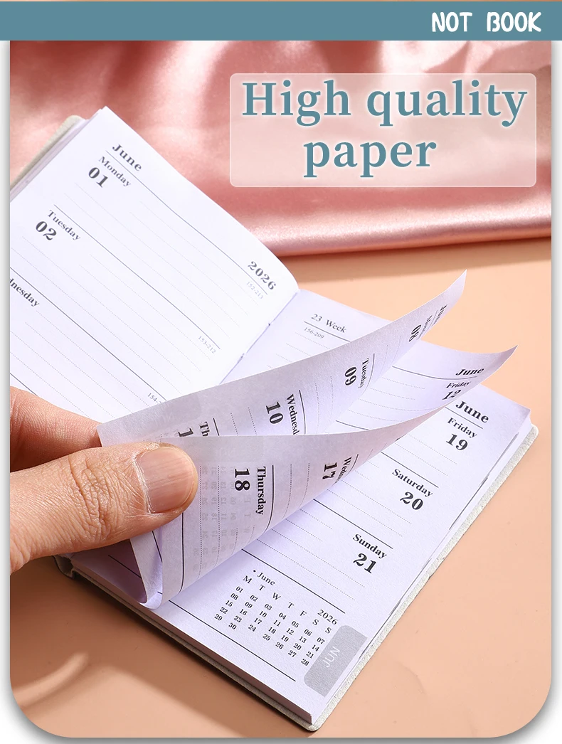 A7 Daily Planner Notebook Morandi PU Cover 4