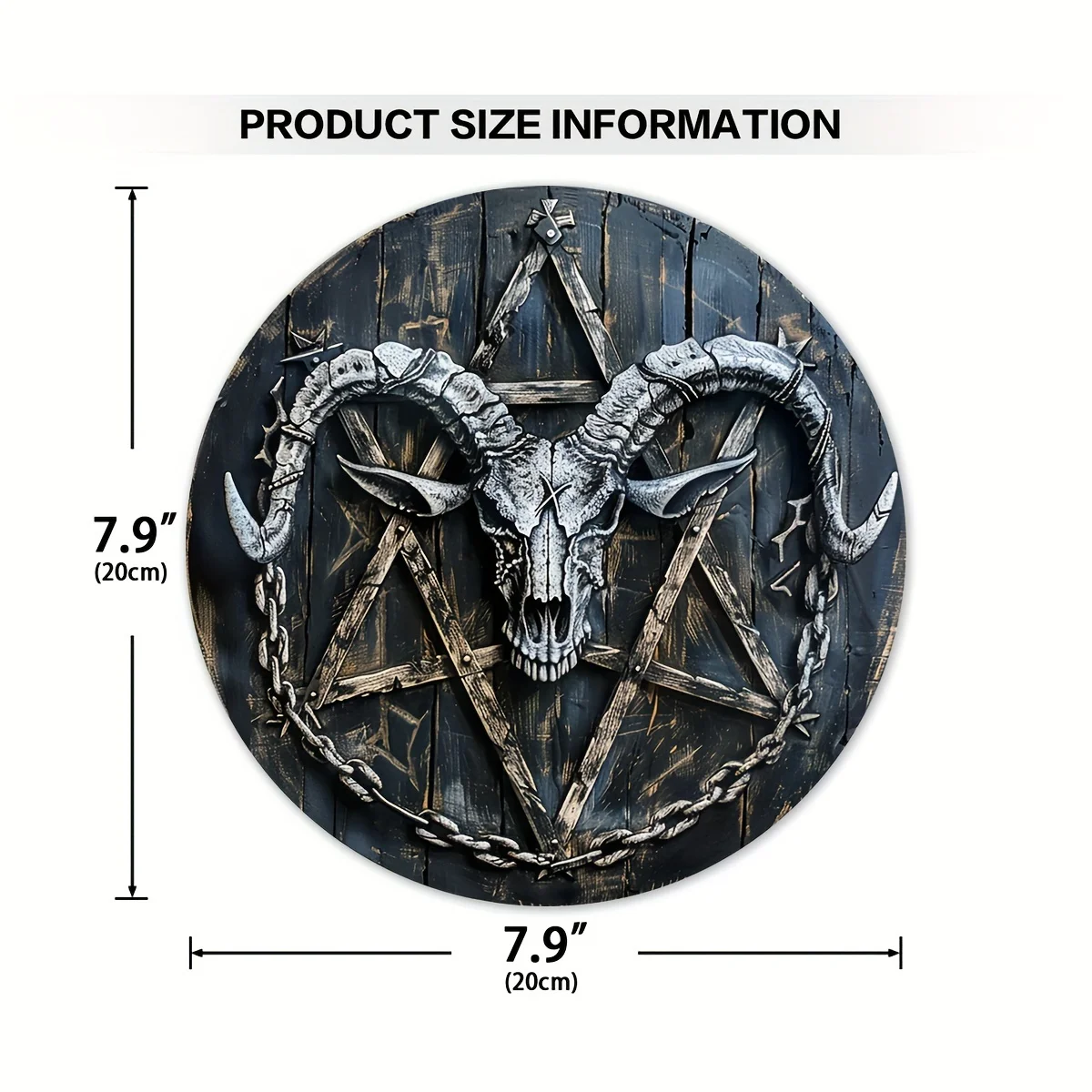 Rustic 3D Goat Skull,Pentagram Acrylic Sign,Mystical Symbolic Wall Art,Man Cave,Illuminati Ornament,Home,Party Festive Decor