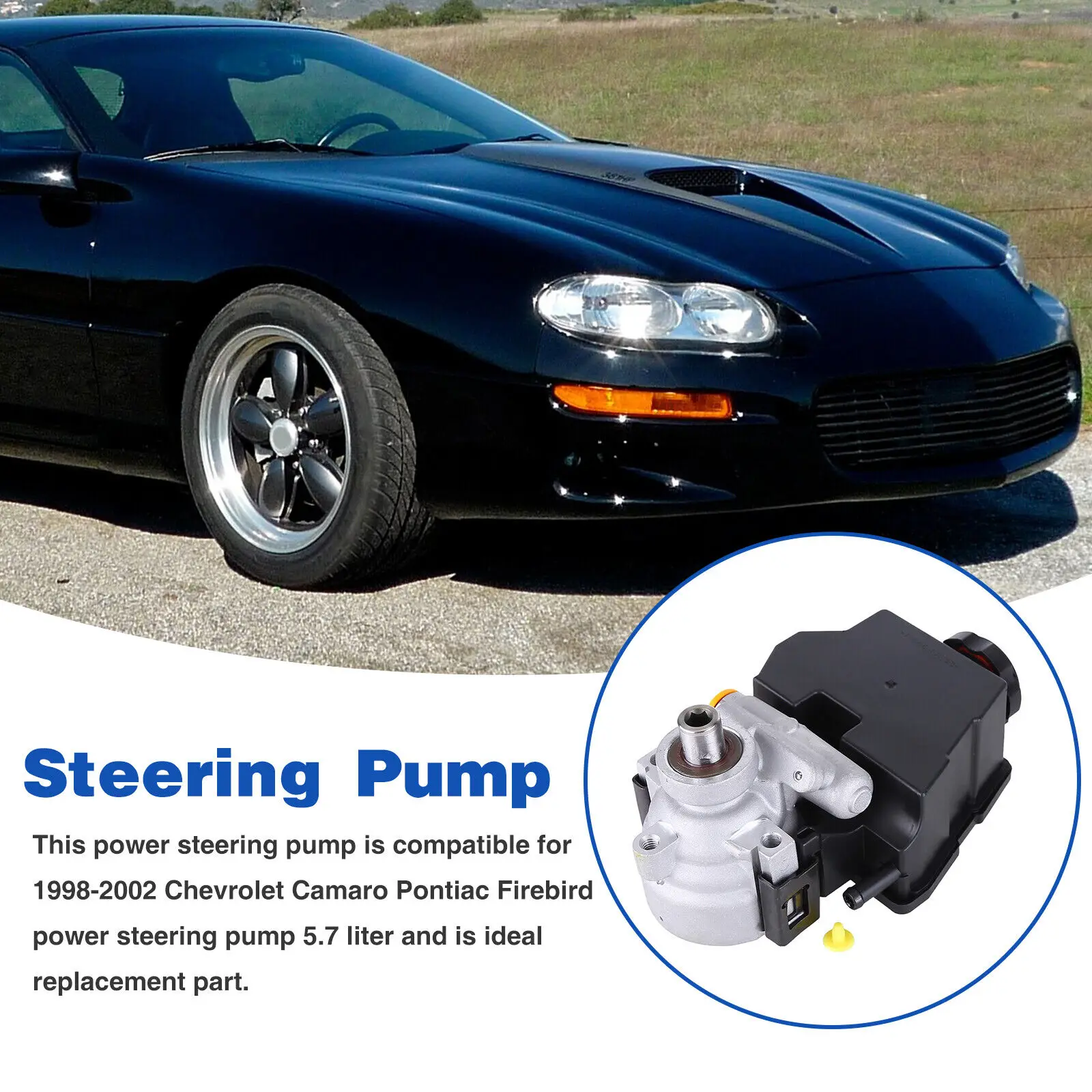 

Power Steering Pump w/ Reservoir for Chevrolet Camaro Pontiac Firebird 1998-2002