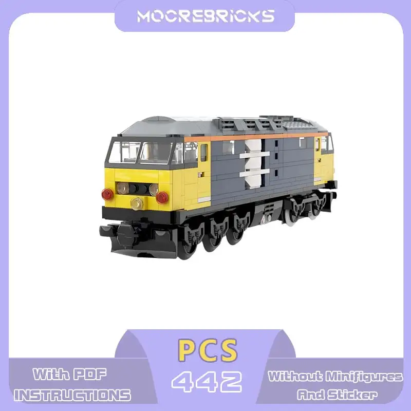 MOC 8-Wide British Class 47 Train Building Blocks Classic UK Diesel Locomotive Large Logo Livery Railway Bricks Model Toys