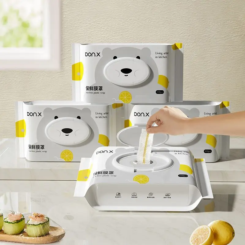 Disposable Safety Bag Plastic Wrap Thickened and Widened Food Grade Household Kitchen Fruit Fresh-keeping Cover Removable