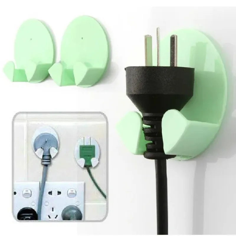 2PCS/set High Quality electrical appliance plug storage hook safety Socket Holder Wall Hook Cable Winder Office Home Accessories