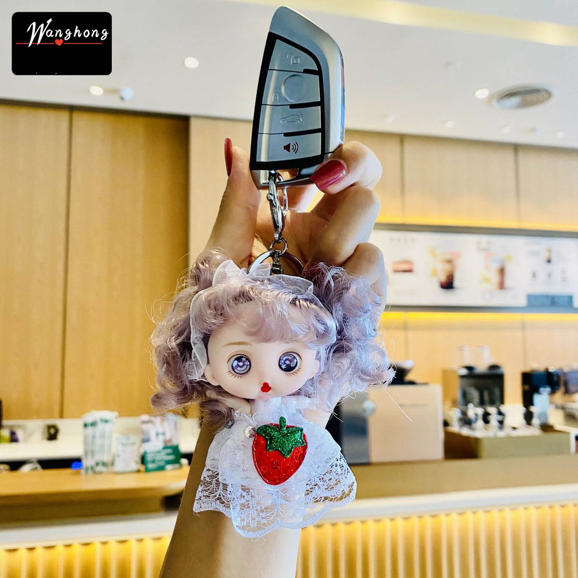 3D Comic Eye Sweet Girl Princess Doll OB11 Maruko Princess Doll Keychain Pendant 1/12 Cute Face Doll Girls Birthday Gift