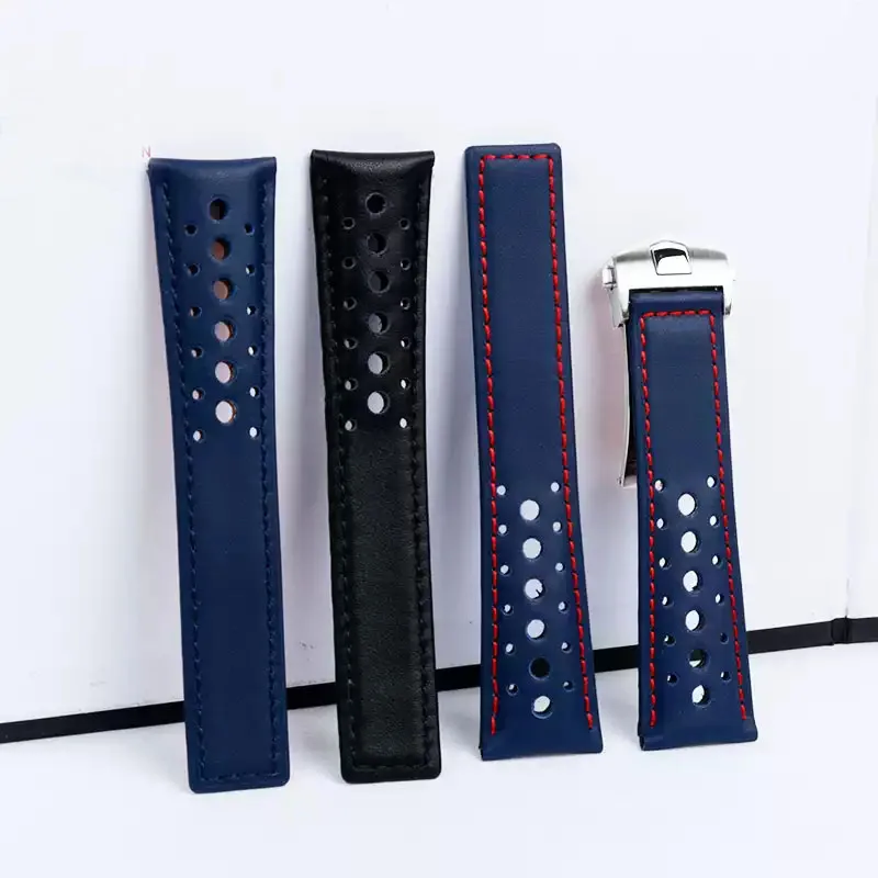 Men's Genuine Leather Bracelet For TAG Heuer MONACO CARRERA Replace Watchband CAW211M 211P CAW211R 211T Cowhide Watchstrap 22mm