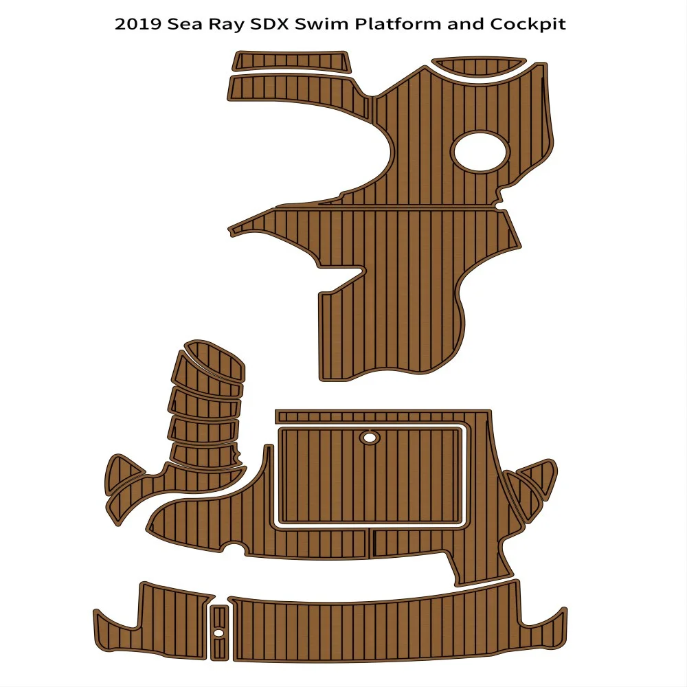 2019 Sea Ray SDX Swim Platform Cockpit Pad Boat EVA Foam Faux Teak Deck Floor Backing Self Adhesive SeaDek Gatorstep Style