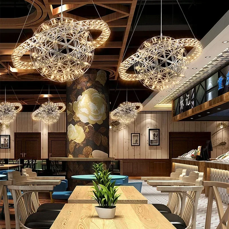 الشمال الإبداعية السماء ستار شرارة الكرة الثريات مصمم الفولاذ المقاوم للصدأ قاعة الدرج كروية LED إضاءة ديكورية للمنزل