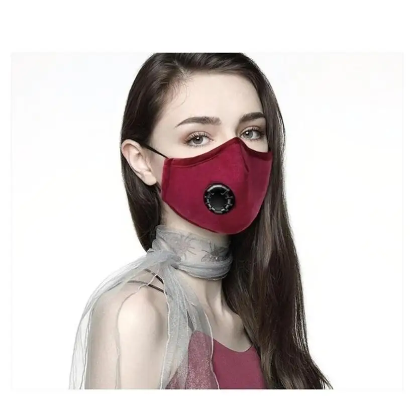 Adult PM2.5 Cotton Dust Mask With Breathing Valve Anti-haze Anti-fog Breathable Autumn Winter Warm Fashion Face Mask