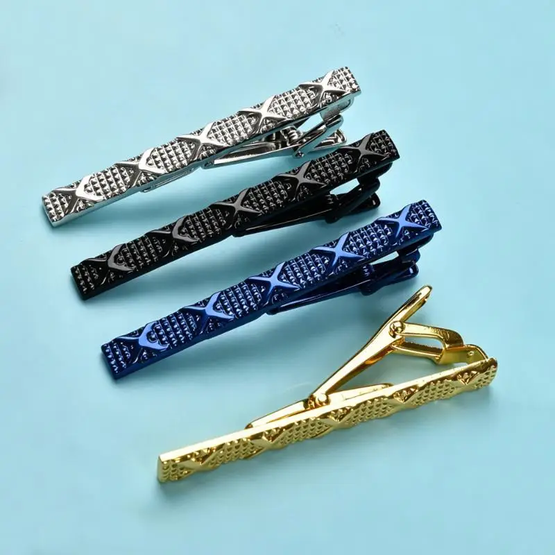 Mens Tie Clip Fashion Metal Stripe Jewelry For Men Necktie Clasp Suit Tie Gift