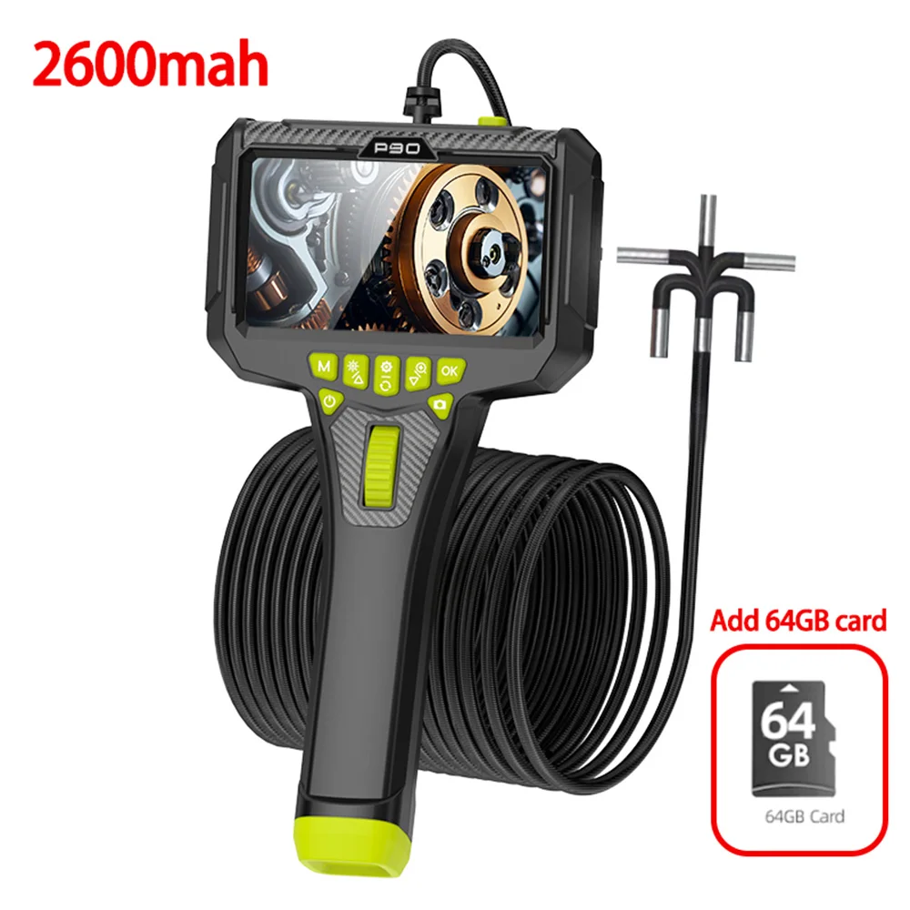 360° Steering Industrial Endoscope Camera 6mm 5"IPS Screen Single Lens Waterproof Inspection Borescope For Car/Pipe/Repair image 3