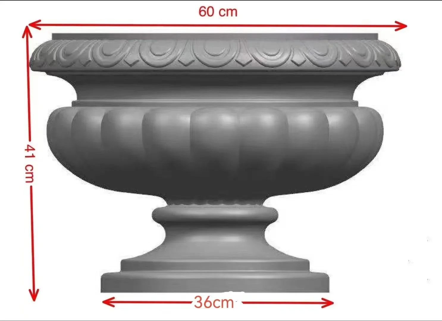 Complete Set: 60cm Plastic Precast Concrete Flower Pot Planter Molds with All Necessary Accessories