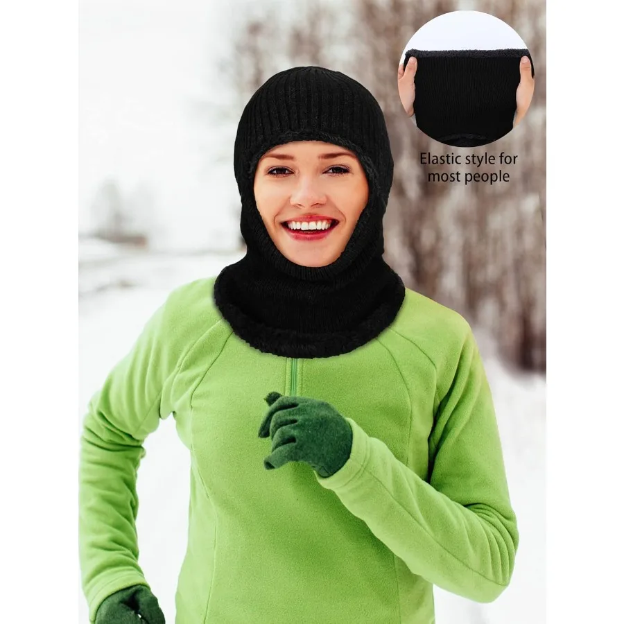 Passamontagna lavorato a maglia più caldo cappello antivento che copre il viso per uomo donna in pile sport all'aria aperta