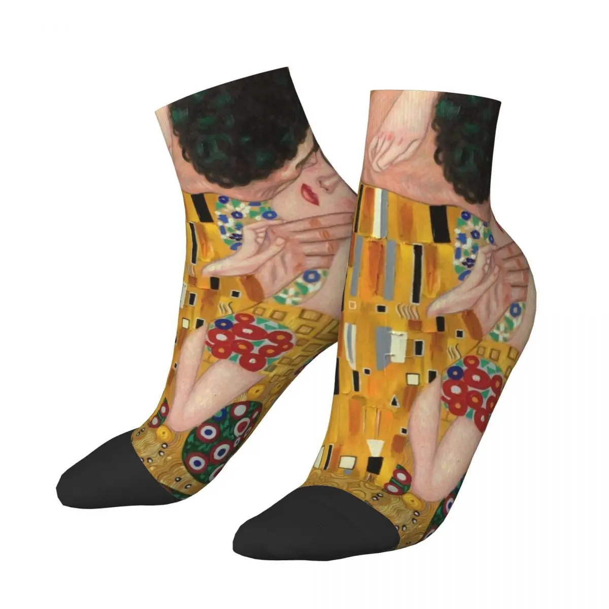 The Kiss By Gustav Klimt Dress Socks Men's Women's Warm Funny Novelty Painting Art Crew Socks