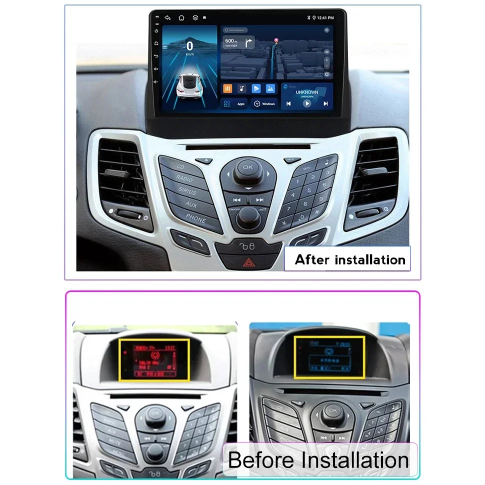 Android Autoradio Car Stereo for Ford Fiesta 2009-2017 Carplay Navigation GPS Player 8core Head Unit Car Intelligent Systems