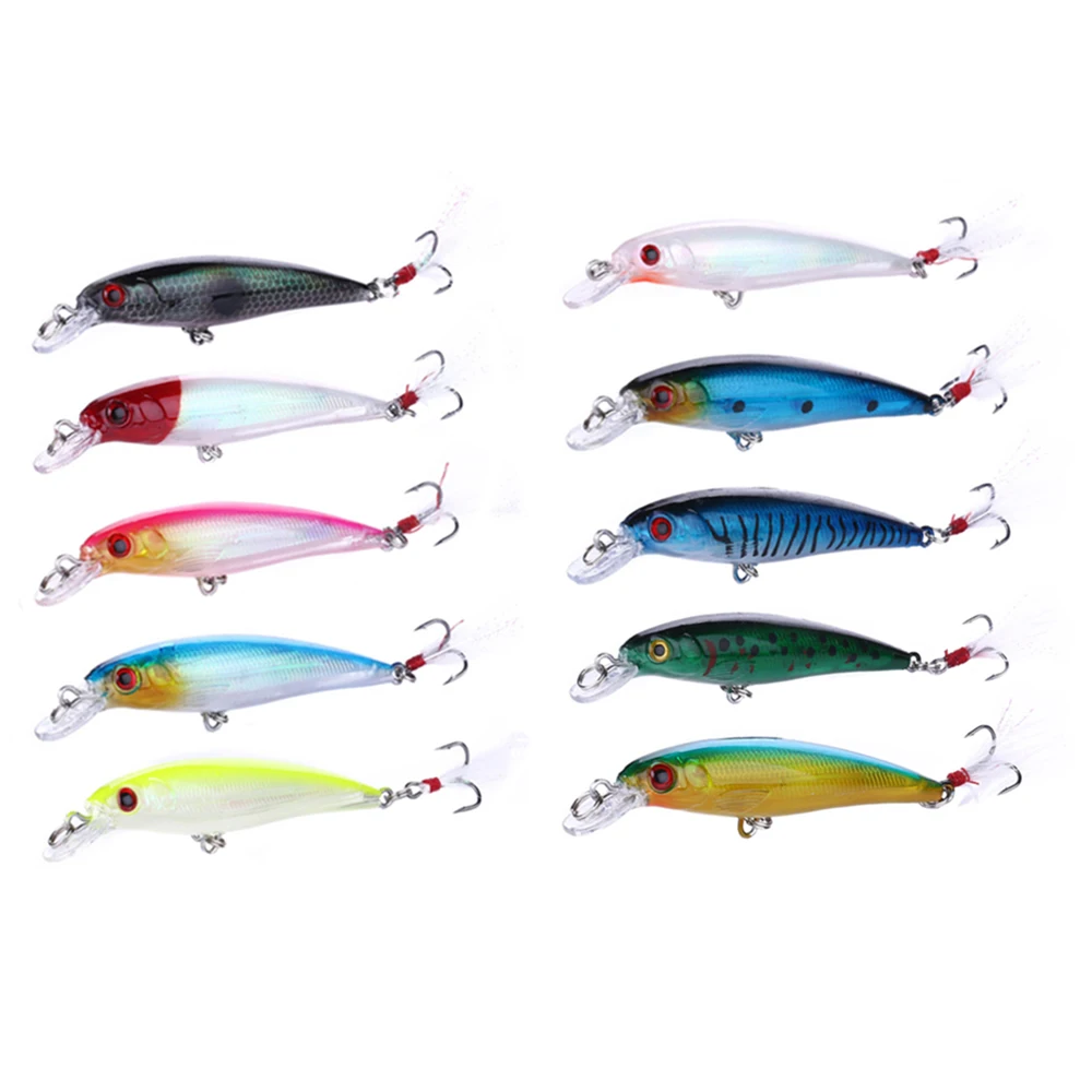 10pcs ABS Plastic Fishing Lure With A Box Durable Artificial Fishing Lure Saltwater Swimbaits Fishermen Must-Have Tools