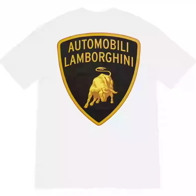 Summer Fashion Lamborghini Short-sleeved Cotton T-shirt Couples with High-quality Cotton Men and Women of The Same Shirt