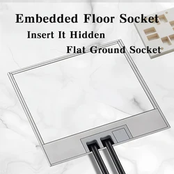 130mm*130mm Embedded Floor Socket US/FR/EU/IL/IT/Korea/BR Insert It Hidden Box Flat Ground Socket For Home And Office Use