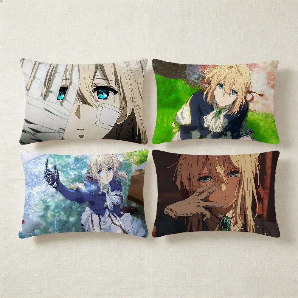 Anime V-violet E-evergarden cushion cover Rectangle Pillow Cover Home Sofa living Room Dorm bedside hogar Pillowcase party gift