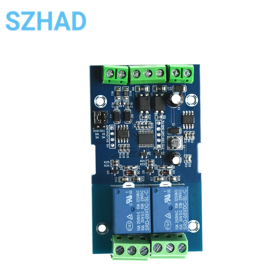 Modbus RTU 7-24V Relay Module RS485/TTL Anti-reverse 1/2 Channel 485 Switch Input 1 2 Way Optical Coupler 12V Output for Arduino