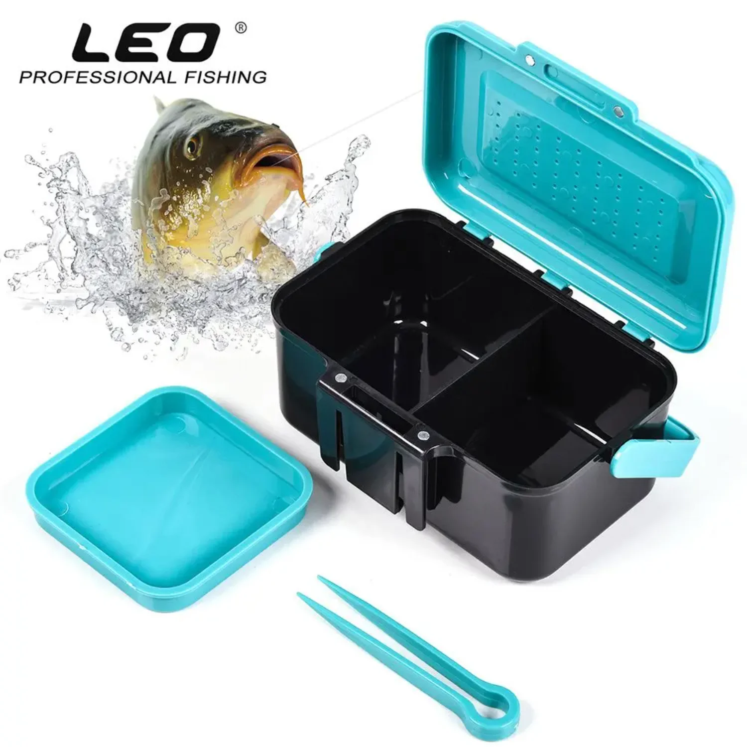 Fly Bass Live Bait Box Hot Carp Fishing Tackle Tilapia Earthworm Lure box hanging waist Blue Red Worm Boxs